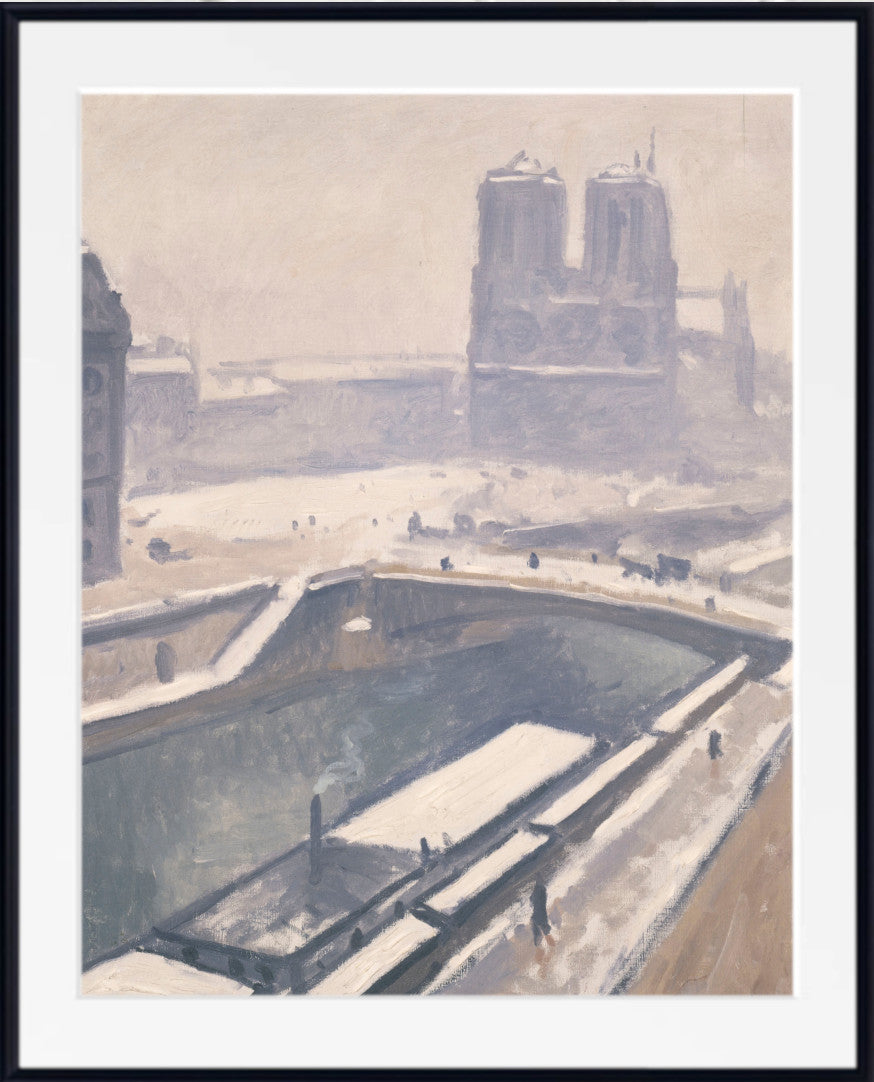 View of Notre-Dame under the snow, Albert Marquet, Paris Landscape