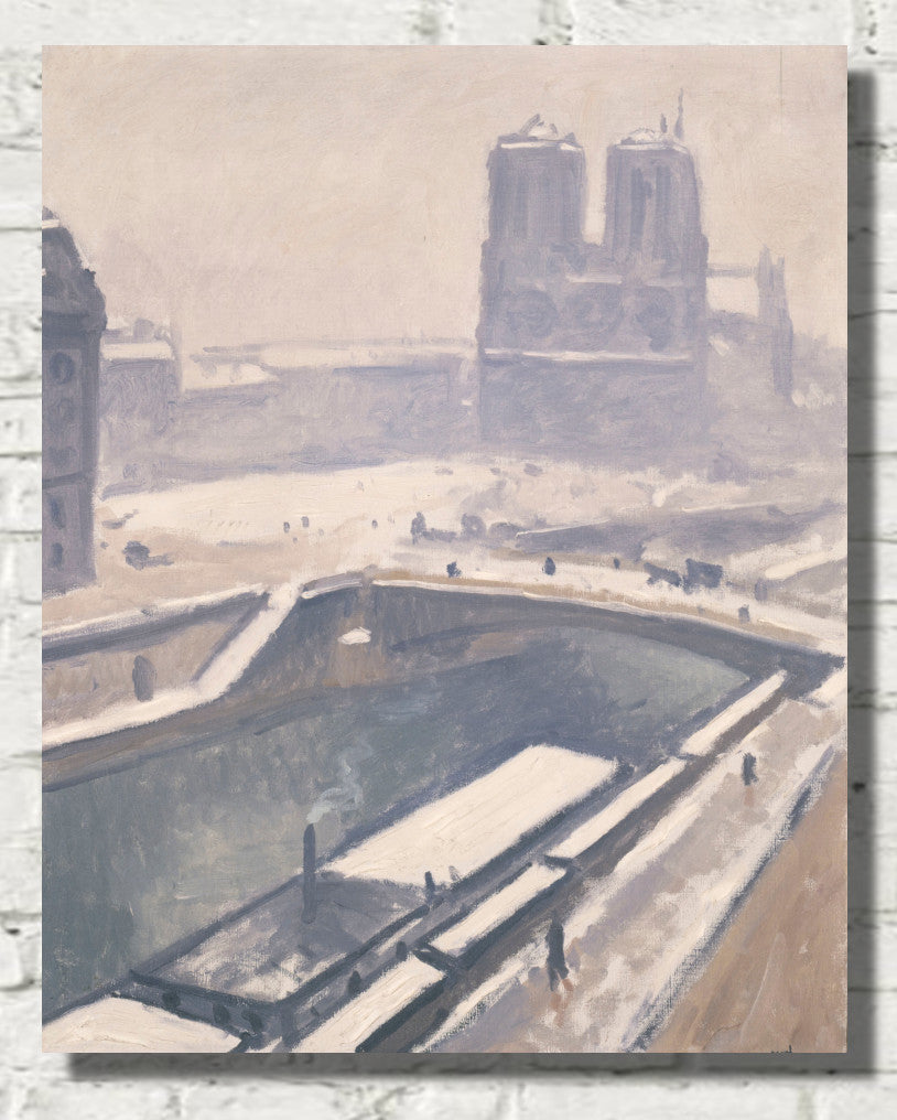 View of Notre-Dame under the snow, Albert Marquet, Paris Landscape