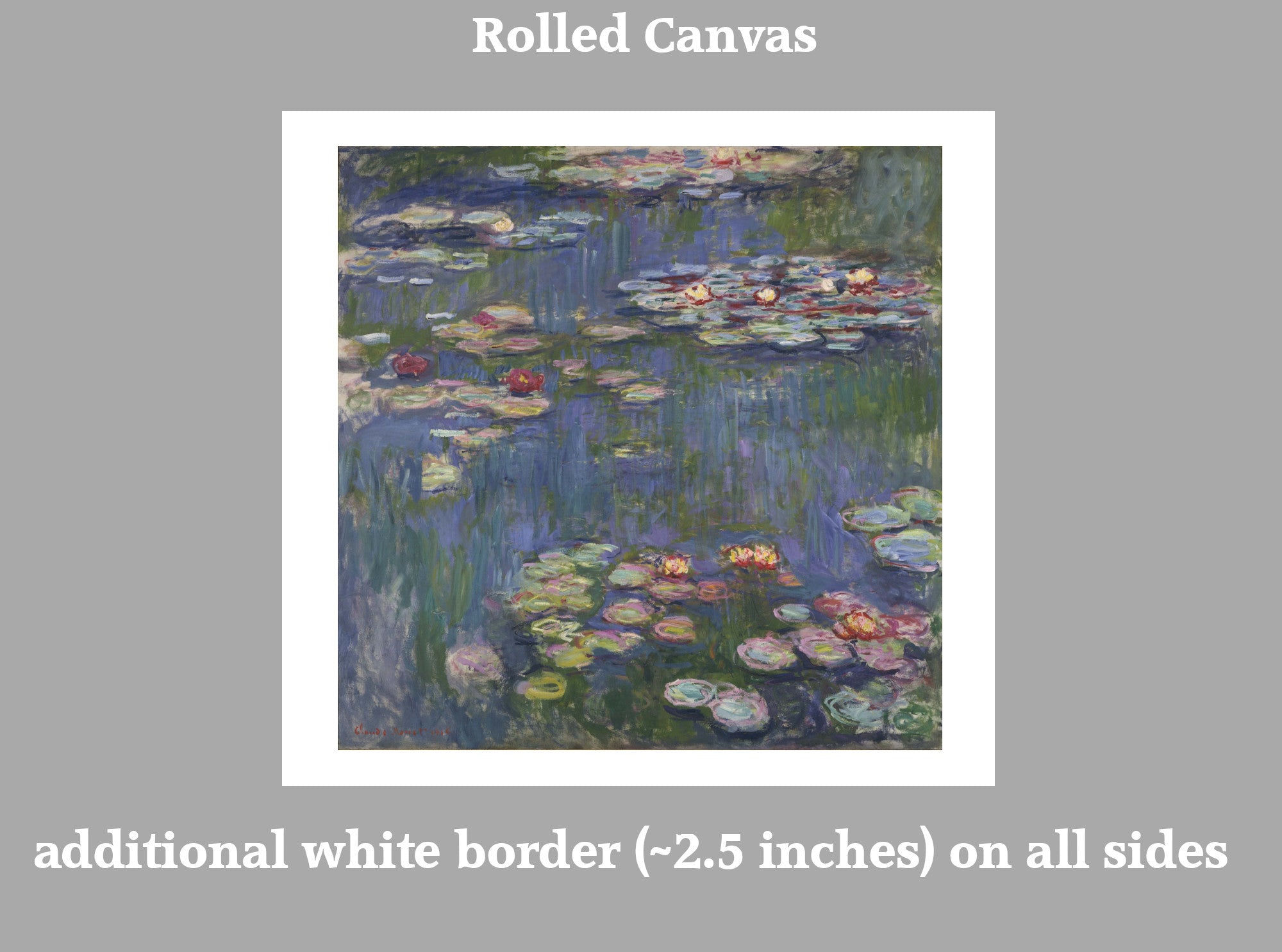 Water Lilies, Claude Monet (1916), Gallery Quality Canvas Reproduction