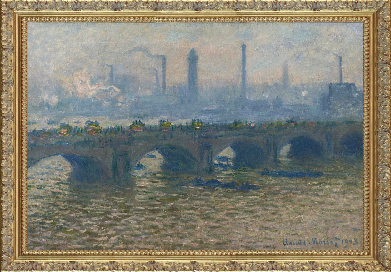 Claude Monet, Waterloo Bridge, Cloudy Weather, Gallery Quality Canvas Reproduction