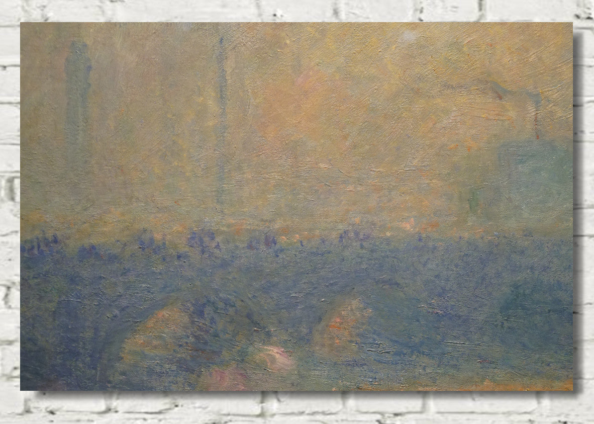 Waterloo Bridge, Sunlight Effect with Smoke, Claude Monet, Gallery Quality Canvas Reproduction