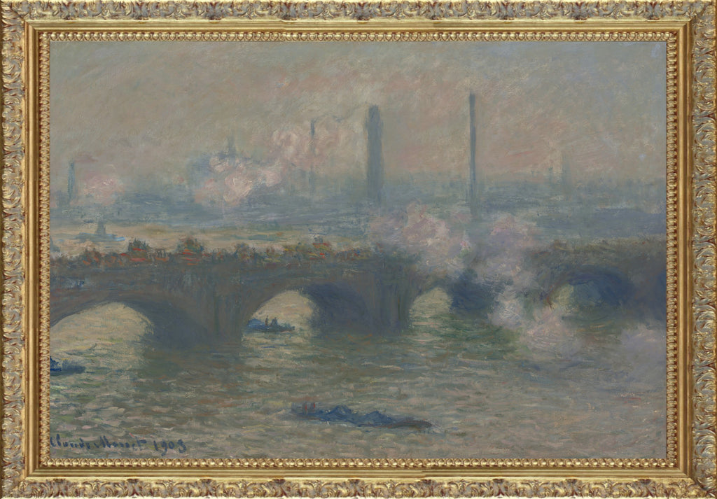 Waterloo Bridge, Grey Day, Claude Monet, Gallery Quality Canvas Reproduction