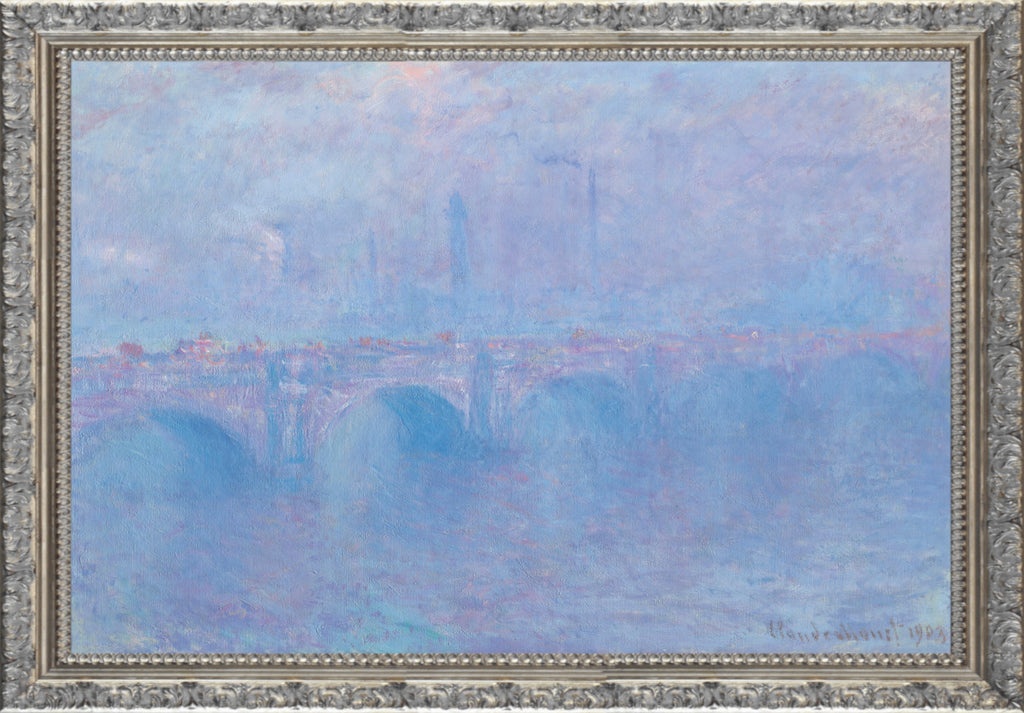 Waterloo Bridge, Fog Effect, Claude Monet, Gallery Quality Canvas Reproduction