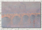 Waterloo Bridge, Obscured Sun, Claude Monet, Gallery Quality Canvas Reproduction