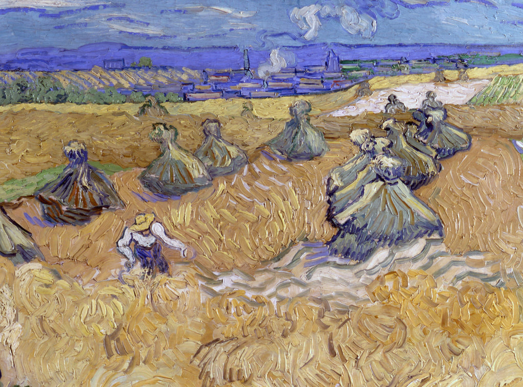 Wheat Fields with Reaper, Auvers, Vincent Van Gogh Fine Art Print