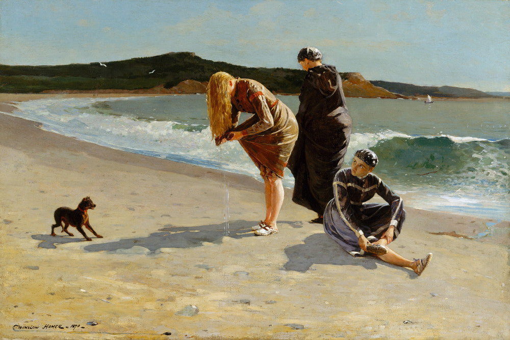Winslow Homer, American Fine Art Print :  Beach Scene painting