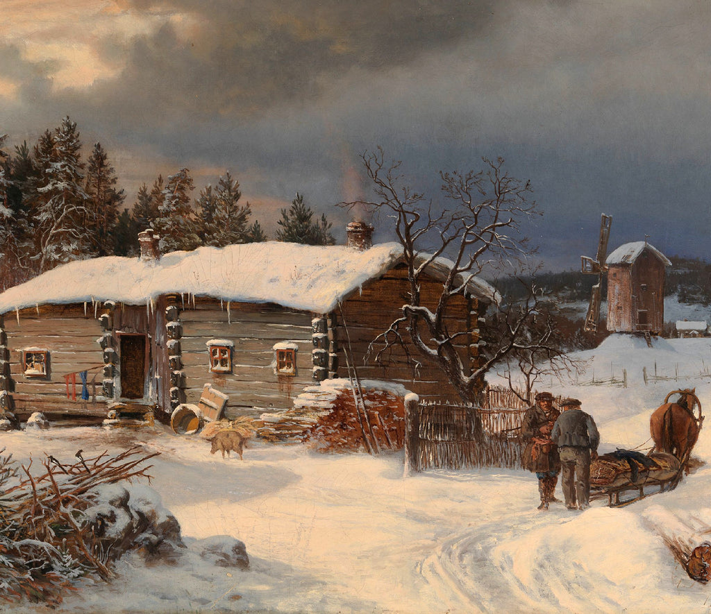 Hjalmar Munsterhjelm Fine Art Print, Winter Landscape with Farmhouse in Häme