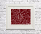 Wolverhampton City Street Map Print Feature Wall Art Poster