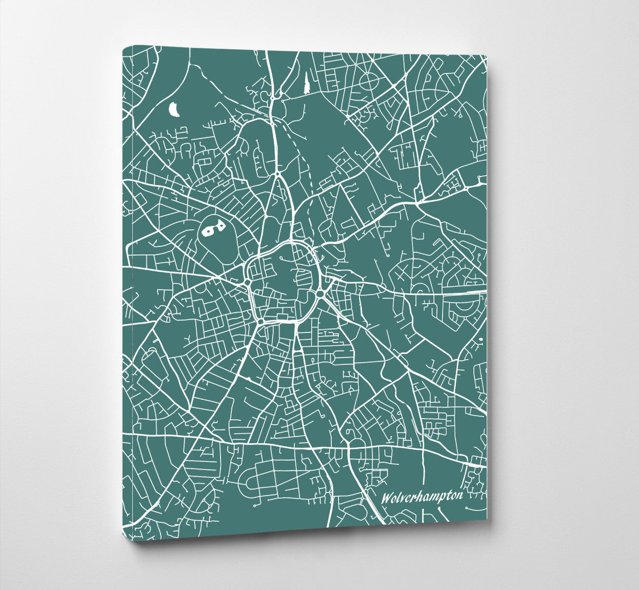 Wolverhampton City Street Map Print Feature Wall Art Poster