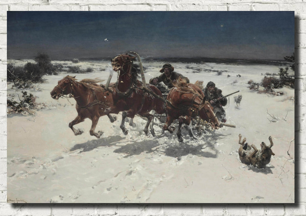 Alfred Kowalski Fine Art Print, Wolves in Pursuit