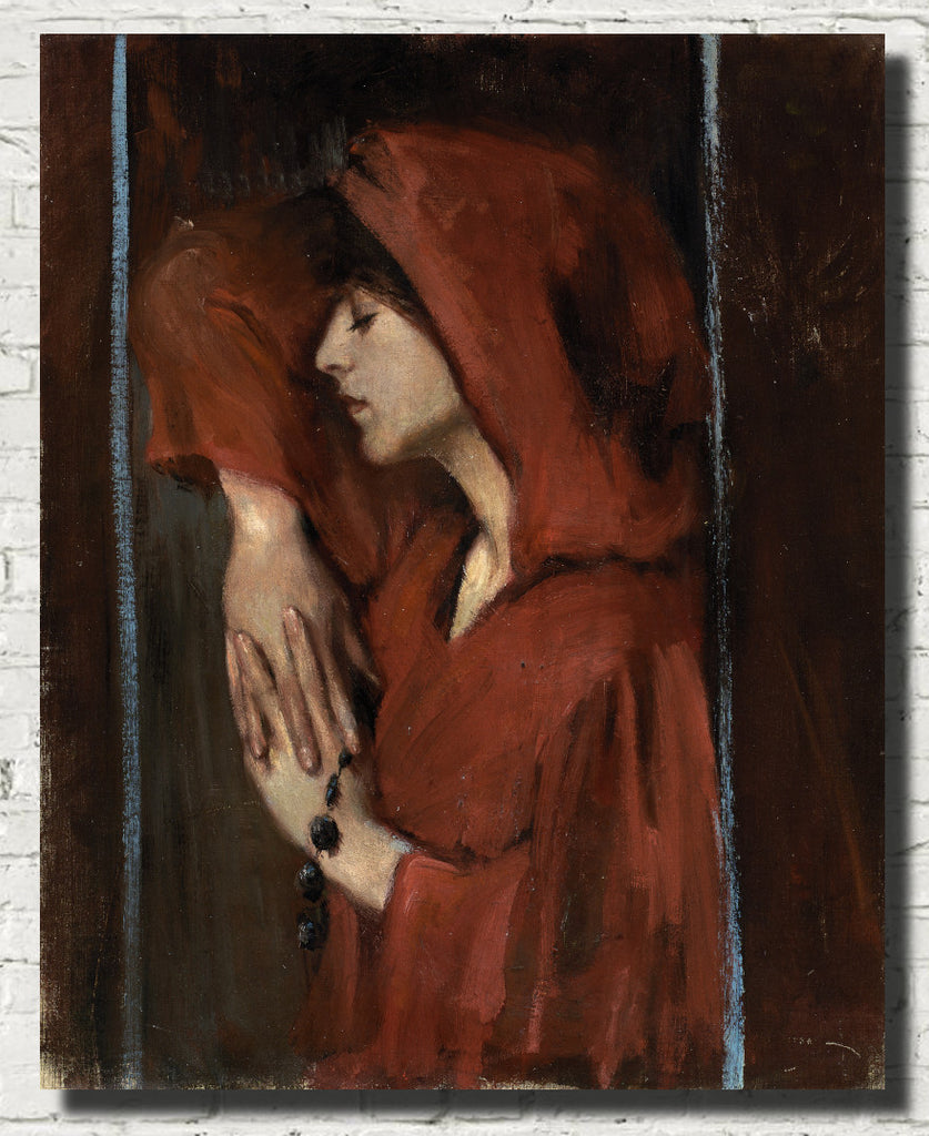 Woman with Red Hood, Alice Pike Barney Fine Art Print