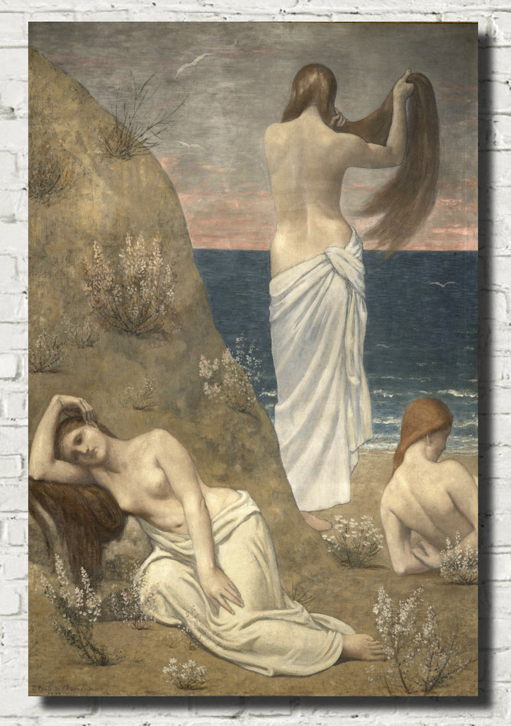 Pierre Puvis de Chavannes Fine Art print, Young Girls by the Seaside