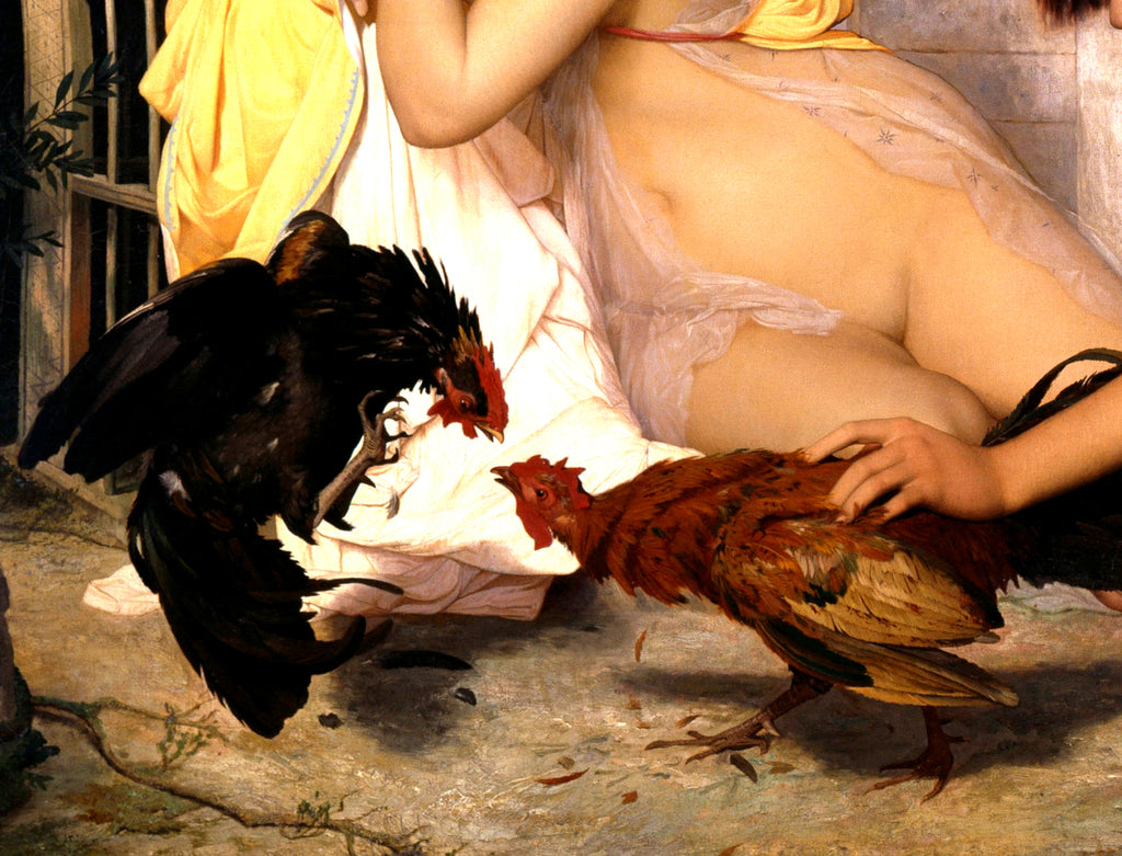 Jean-Léon Gérôme Fine Art Print : Young Greeks Attending a Cock Fight