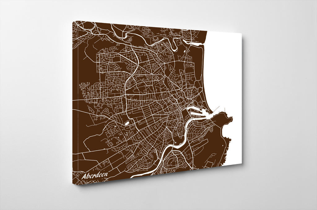 Aberdeen City Street Map Print Custom Wall Map - OnTrendAndFab