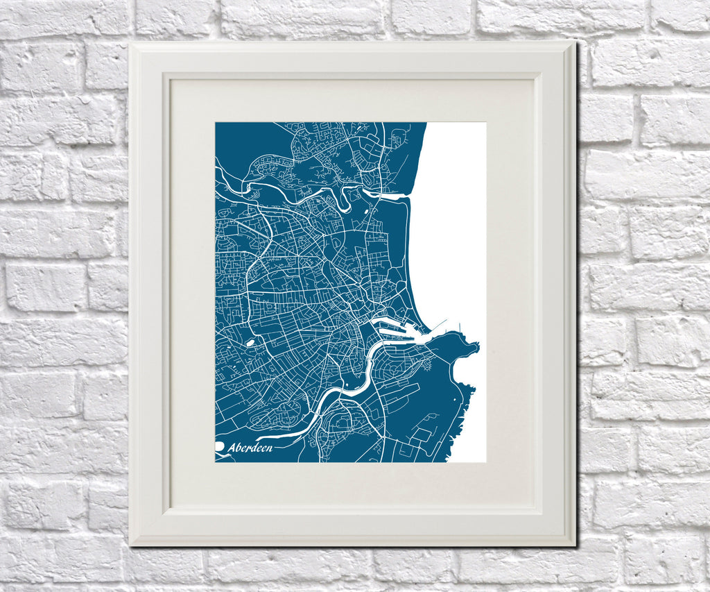 Aberdeen City Street Map Print Custom Wall Map - OnTrendAndFab