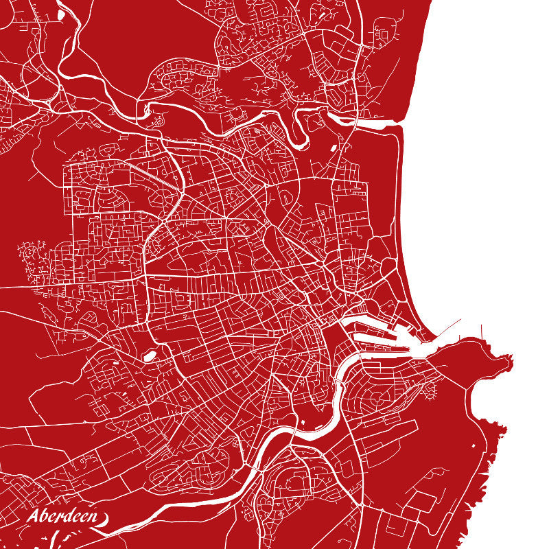 Aberdeen City Street Map Print Custom Wall Map - OnTrendAndFab