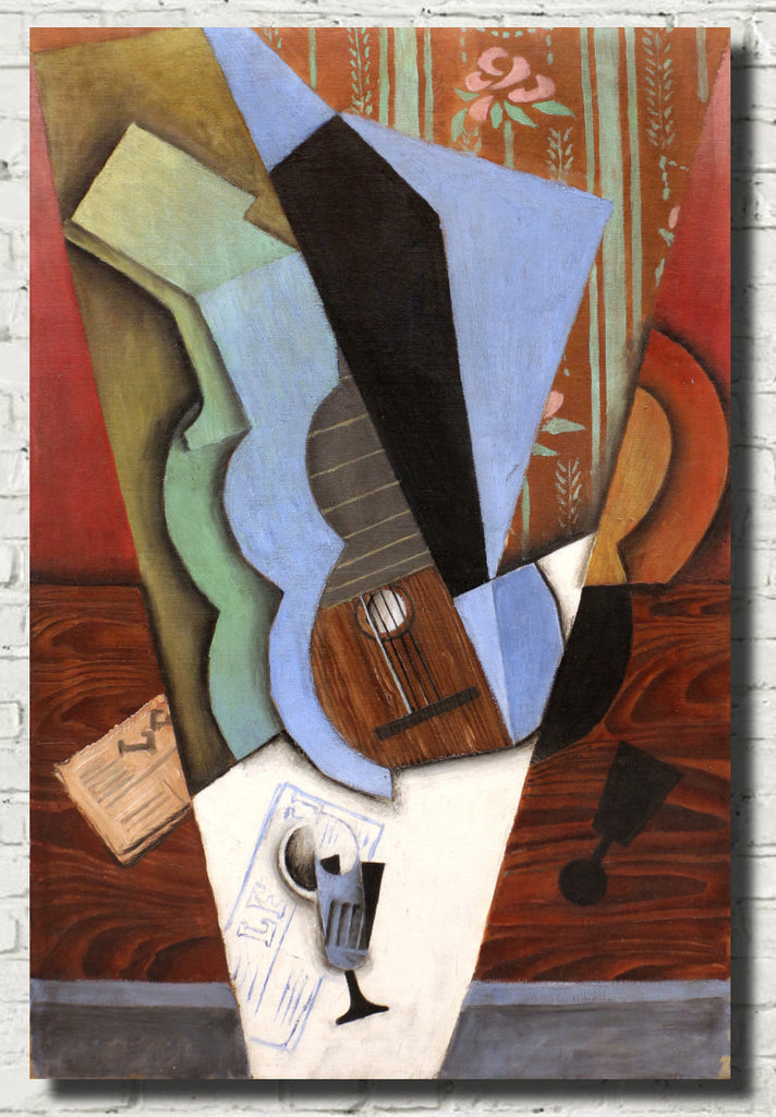 Juan Gris Crystal Cubism Fine Art Print : abstraction, (guitar and glass)