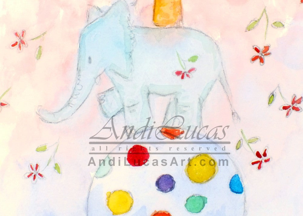 Acrobat Elephants Cute Children's Nursery Wall Art Print - OnTrendAndFab