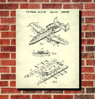 A10 Warthog Patent Print Aircraft Blueprint Flying Poster