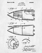 Rocket Dispenser Patent Print Military Aircraft Flying Poster