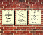 Aircraft Patent Prints Set 3 Flying Boat Seaplane Posters