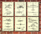 Aircraft Patent Prints Set 6 Flying Posters Pilot Gift