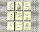 Aircraft Patent Prints Set 9 Flying Posters Pilot Gift