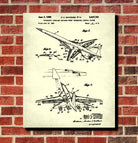 Supersonic Aircraft Patent Print Airplane Flying Poster