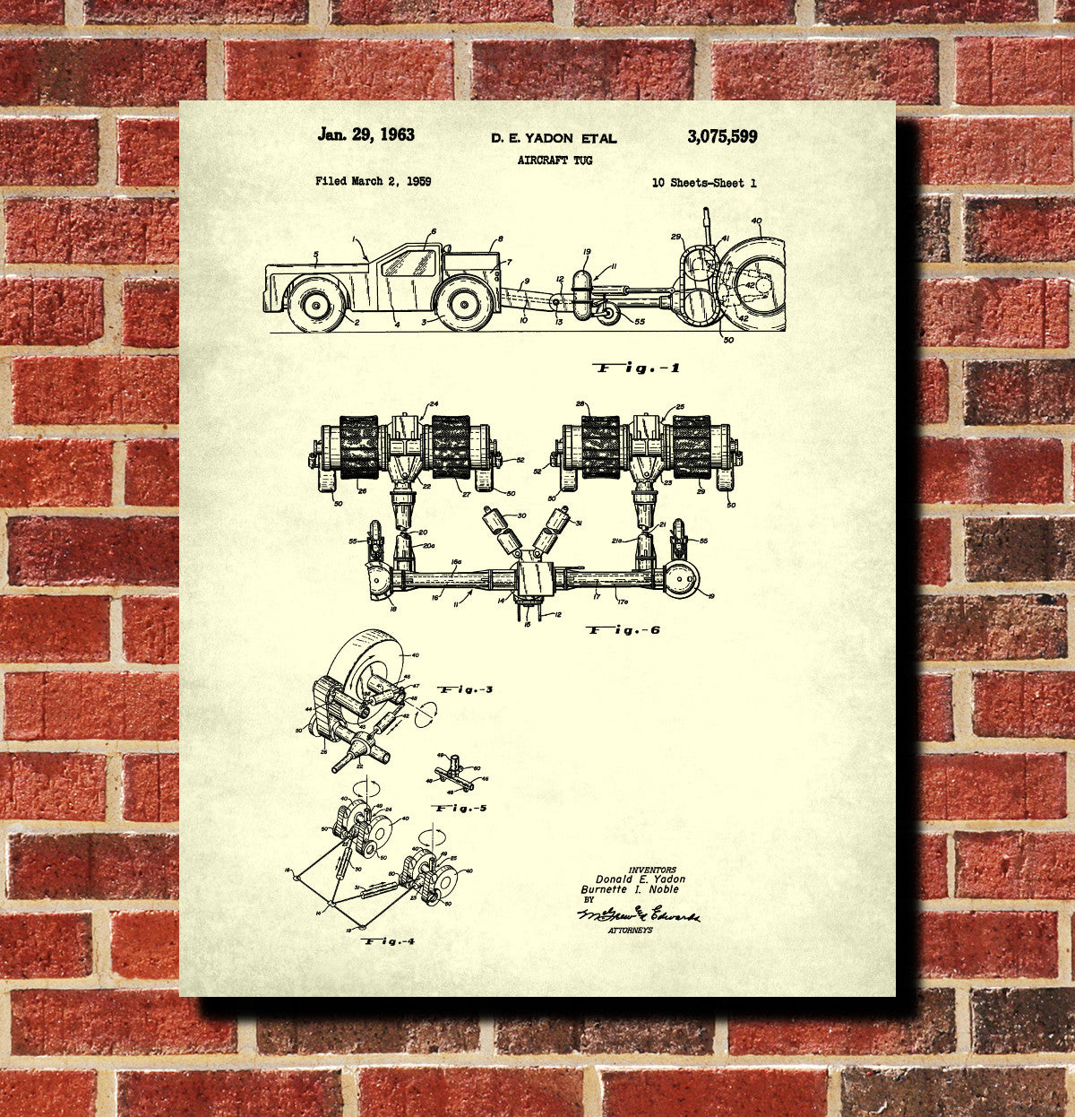 Aircraft Tug Patent Print Ground Crew Flying Poster