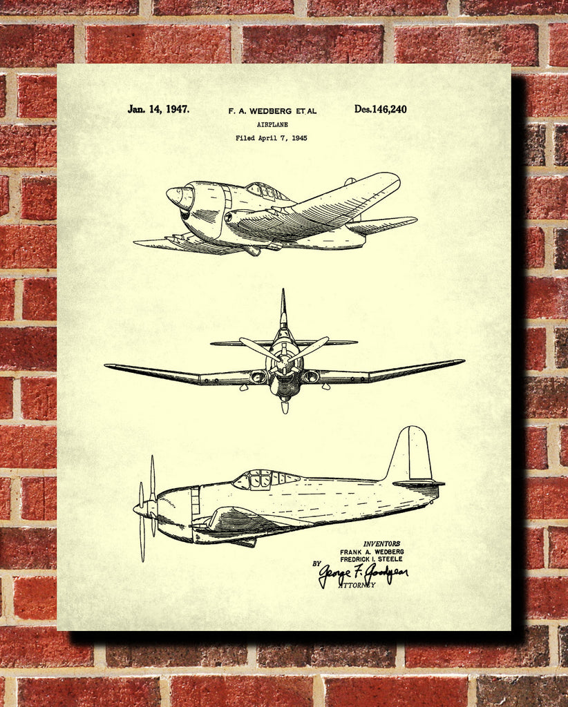 Aircraft Blueprint Art Patent Print Wall Art Poster - OnTrendAndFab