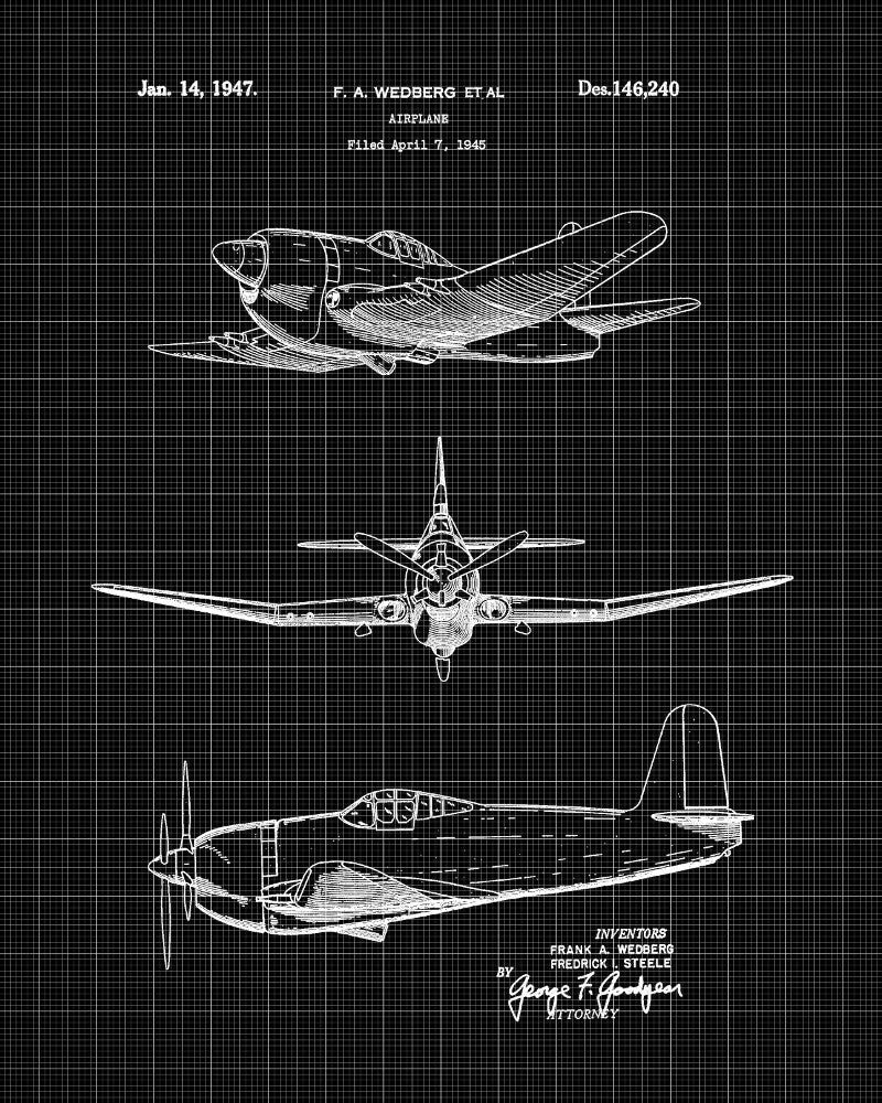 Aircraft Blueprint Art Patent Print Wall Art Poster - OnTrendAndFab