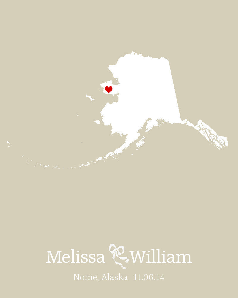 Alaska Custom Wedding Engagement Art Print - OnTrendAndFab
