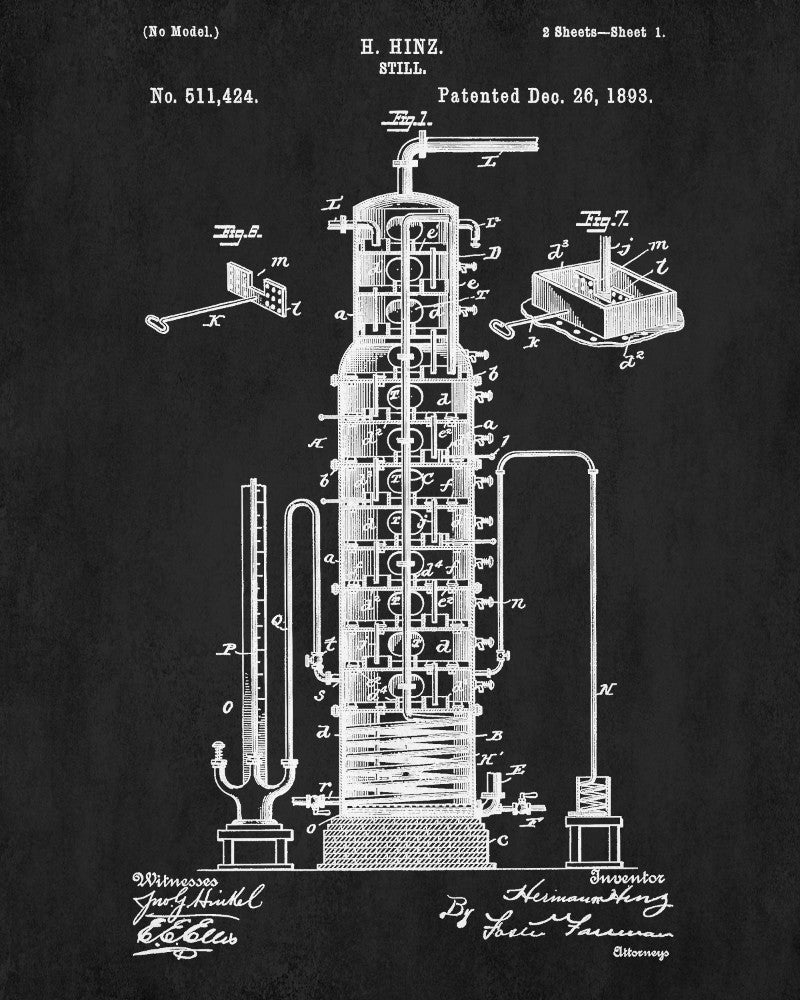 Alcohol Still Patent Moonshine Print Wall Art Poster - OnTrendAndFab