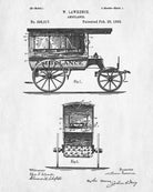 Vintage Ambulance Patent Print Medical Blueprint Poster