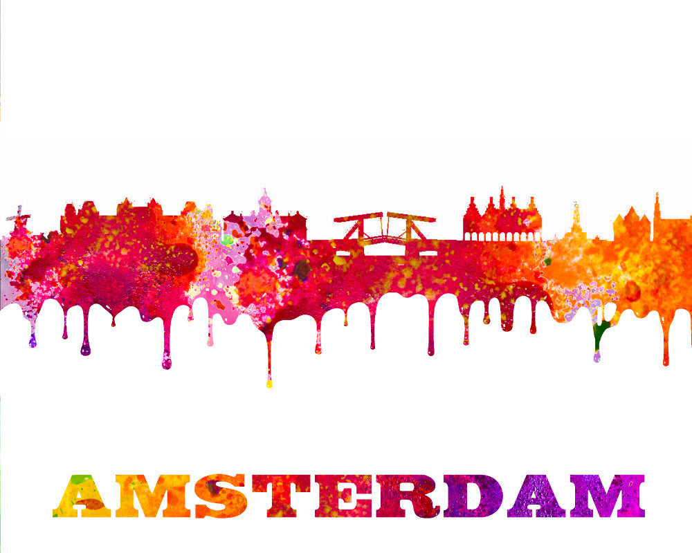 Amsterdam Print City Skyline Wall Art Poster - OnTrendAndFab