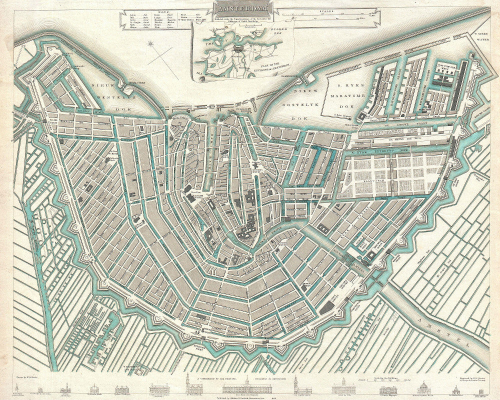 Amsterdam Street Map Print Vintage Poster Old Map as Art - OnTrendAndFab