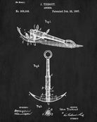 Anchor Patent Art Nautical Blueprint Print Sailing Poster - OnTrendAndFab