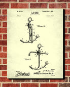 Anchor Blueprint Art Nautical Patent Print Sailing Poster - OnTrendAndFab