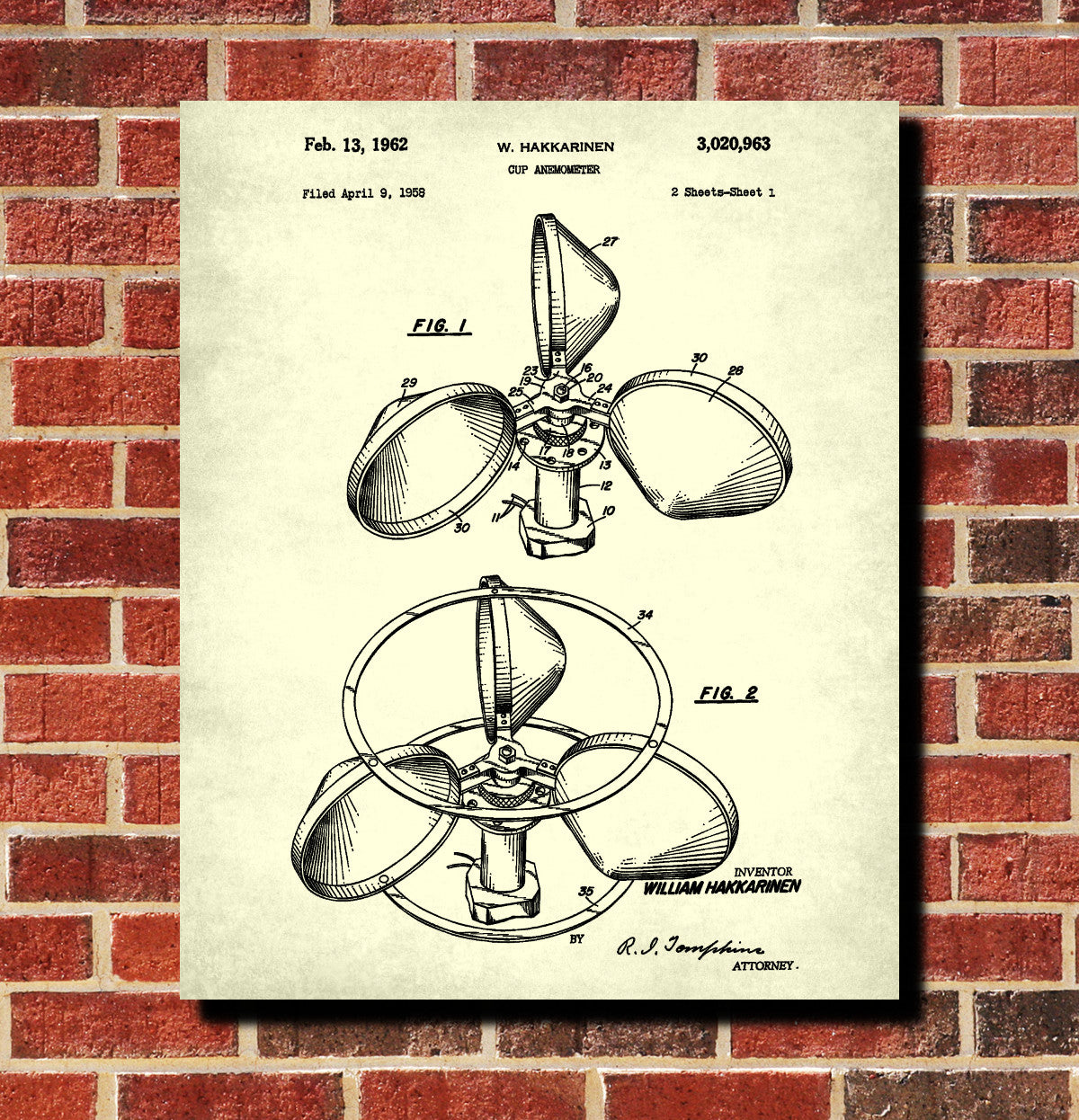 Anemometer Blueprint Weather Recording Equipment Wind Speed