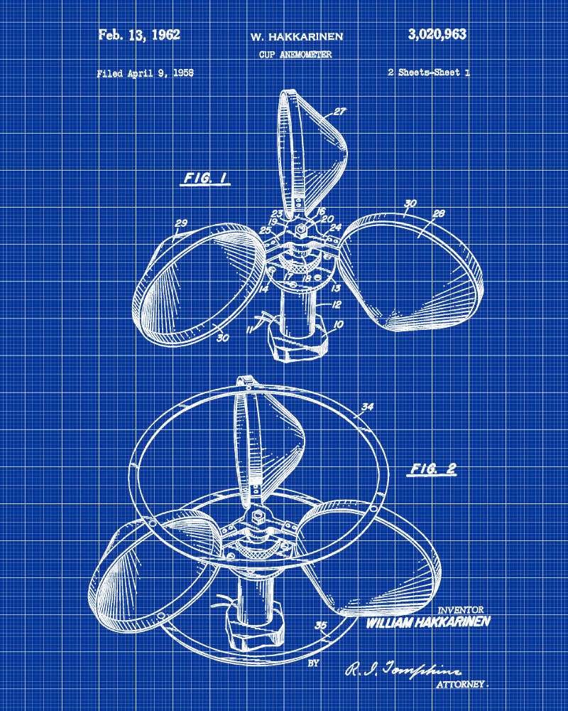 Anemometer Blueprint Weather Recording Equipment Wind Speed