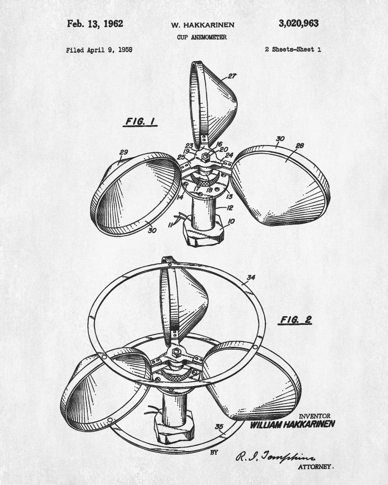 Anemometer Blueprint Weather Recording Equipment Wind Speed