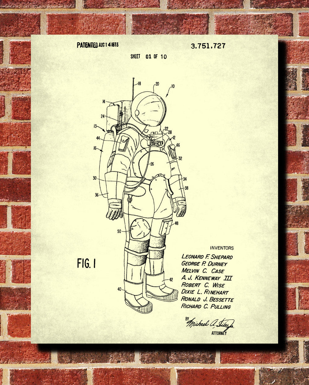 Apollo Space Suit Patent Astronaut Blueprint Poster - OnTrendAndFab