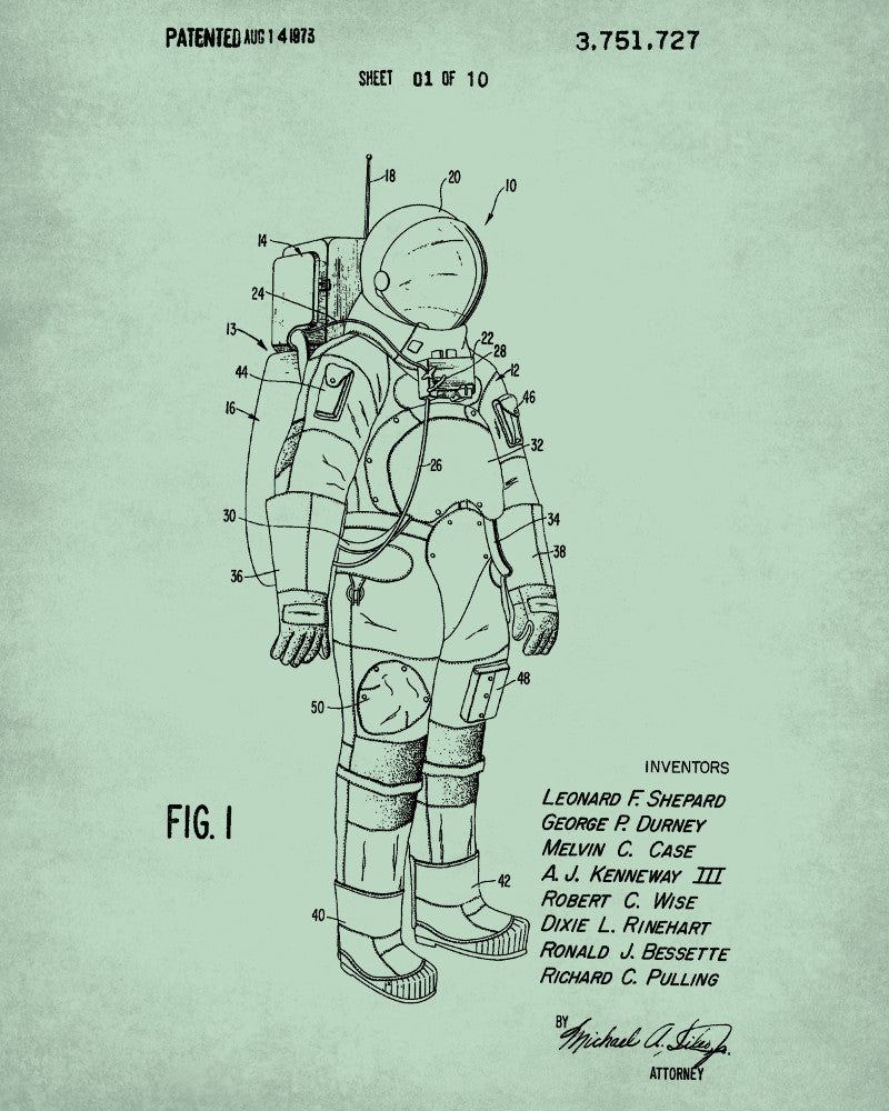 Apollo Space Suit Patent Astronaut Blueprint Poster - OnTrendAndFab