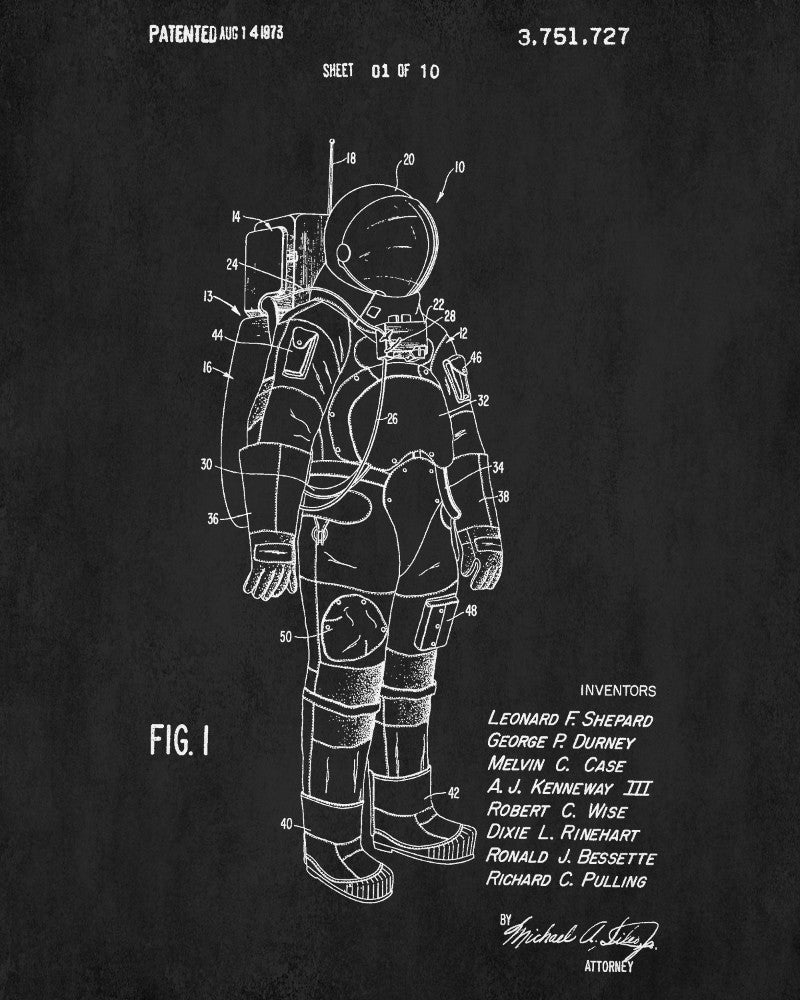 Apollo Space Suit Patent Astronaut Blueprint Poster - OnTrendAndFab