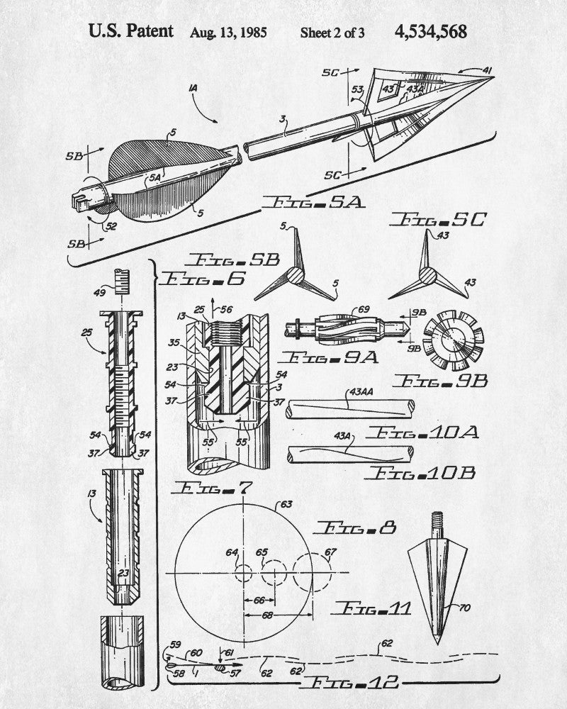 Archery Patent Print Archer Poster Arrows Blueprint