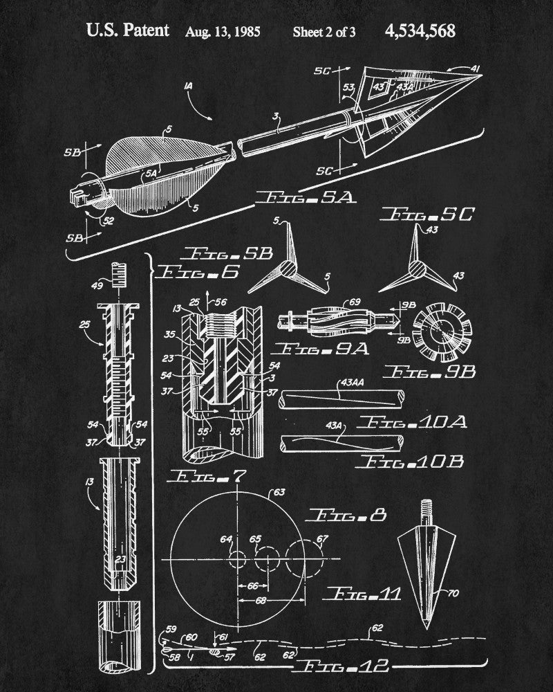 Archery Patent Print Archer Poster Arrows Blueprint