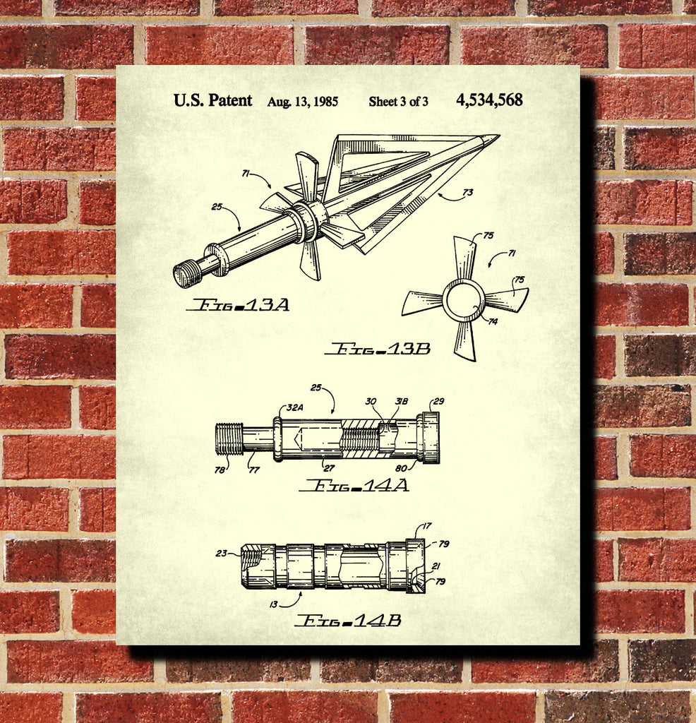Archery Poster Archer Patent Print Arrows Blueprint