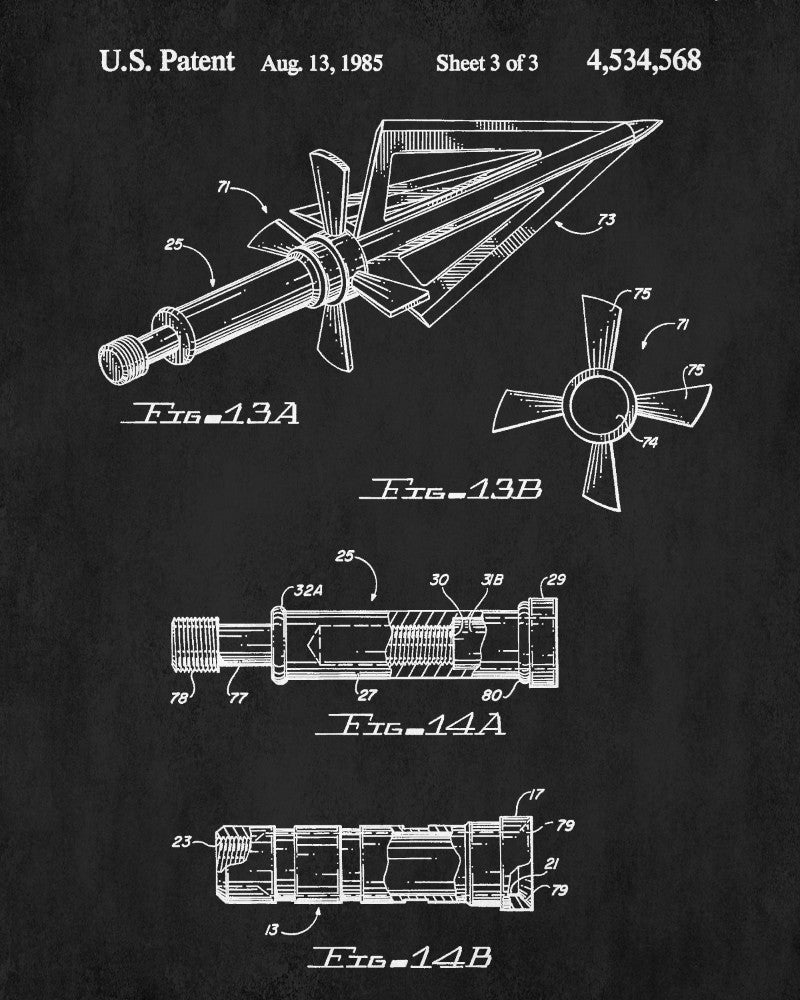 Archery Poster Archer Patent Print Arrows Blueprint