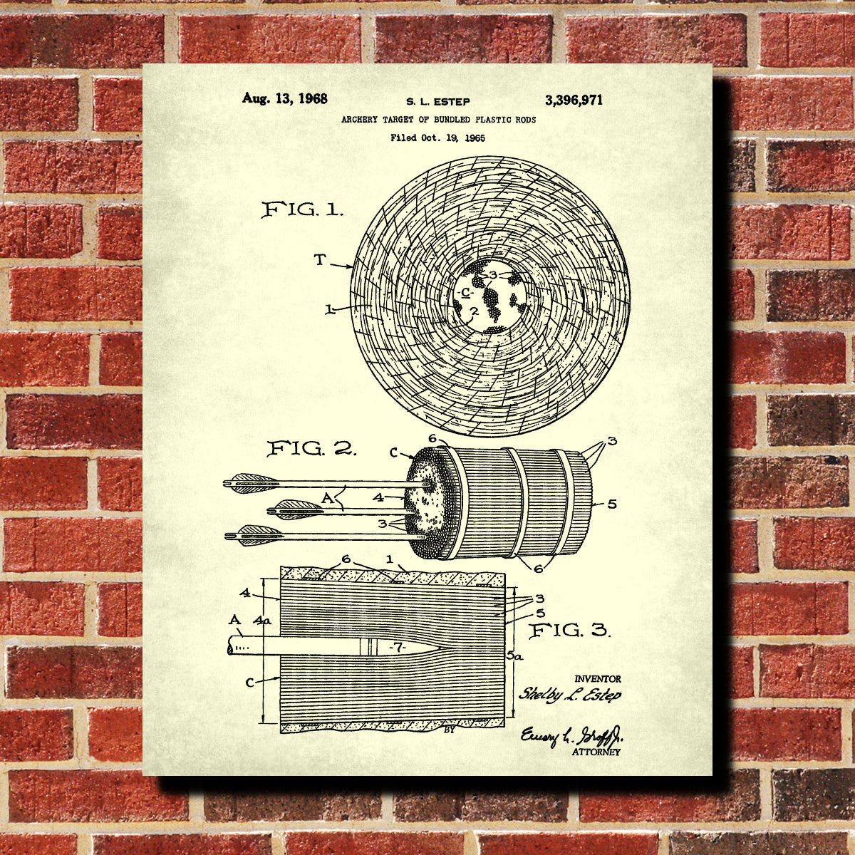 Archery Poster Archer Patent Print Target Blueprint – GalleryThane