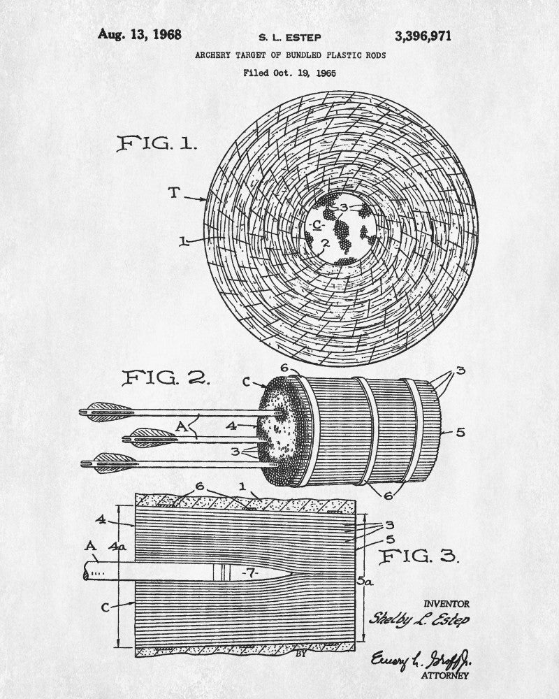 Archery Poster Archer Patent Print Target Blueprint – GalleryThane